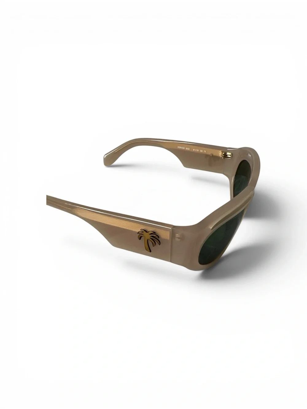 Palm Angels Beige Frame Sunglasses with Green Lenses over $350